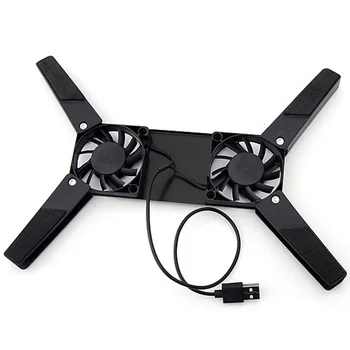 

Laptop Cooler Pad Stand Durable Non-slipping Base Cooling Foldable Dual Fan USB Portable Convenient