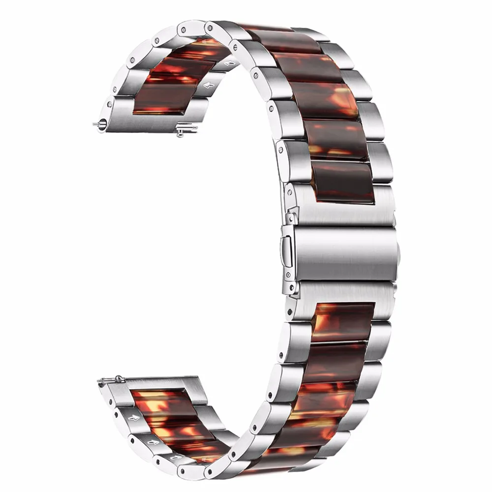 Ремешок для часов из нержавеющей стали и смолы для samsung Galaxy Watch 46 мм SM-R800 быстросъемный резиновый ремешок на запястье браслет