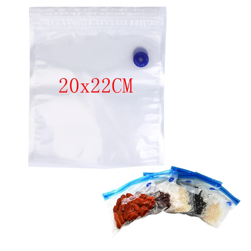 

5pcs Lot Reusable PE Vacuum Bag Food Storage Bags Zipper Fresh-keeping