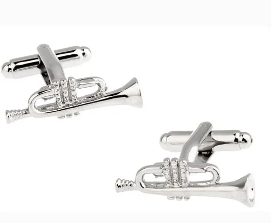 Men Jewellery Horn Cufflinks Wholesale&ampretail Silver Color Copper Musical Tool Design Best Gift For | Украшения и аксессуары