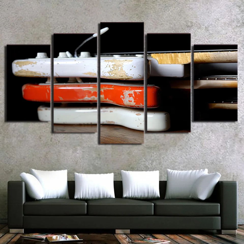 HD Printed Canvas Poster Home 5 Panels Wooden Vintage Classical Decor Living Room Wall Art Painting Modular Pictures Unframed | Дом и сад
