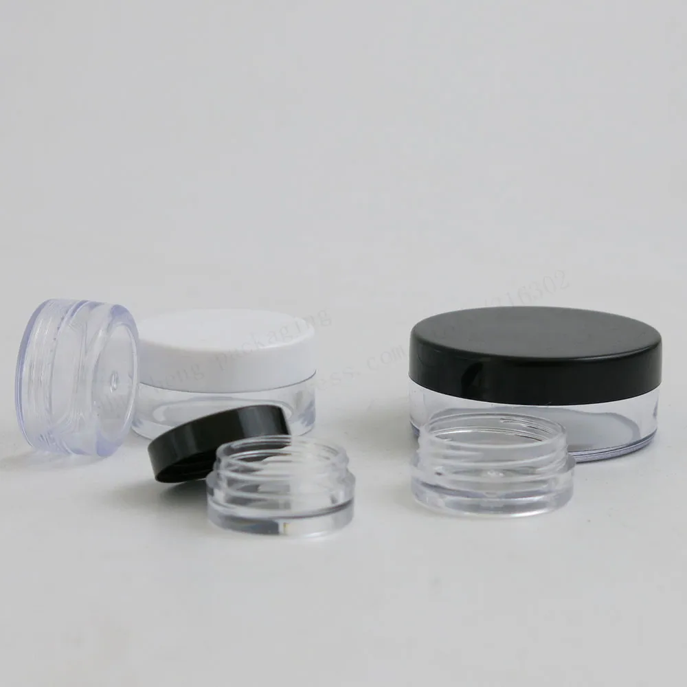 100 X 1ml Mini Refillable Bottles Travel Face Cream Jar Small Cosmetic Container Plastic Container Empty 3