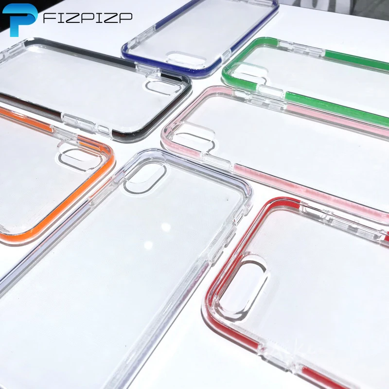 

Double Color Soft Silicone Case For iPhone X XS Max XR 7 8 Plus 6 6s Plus Transparent Silicon Fashion Slim Armor Shockproof Case