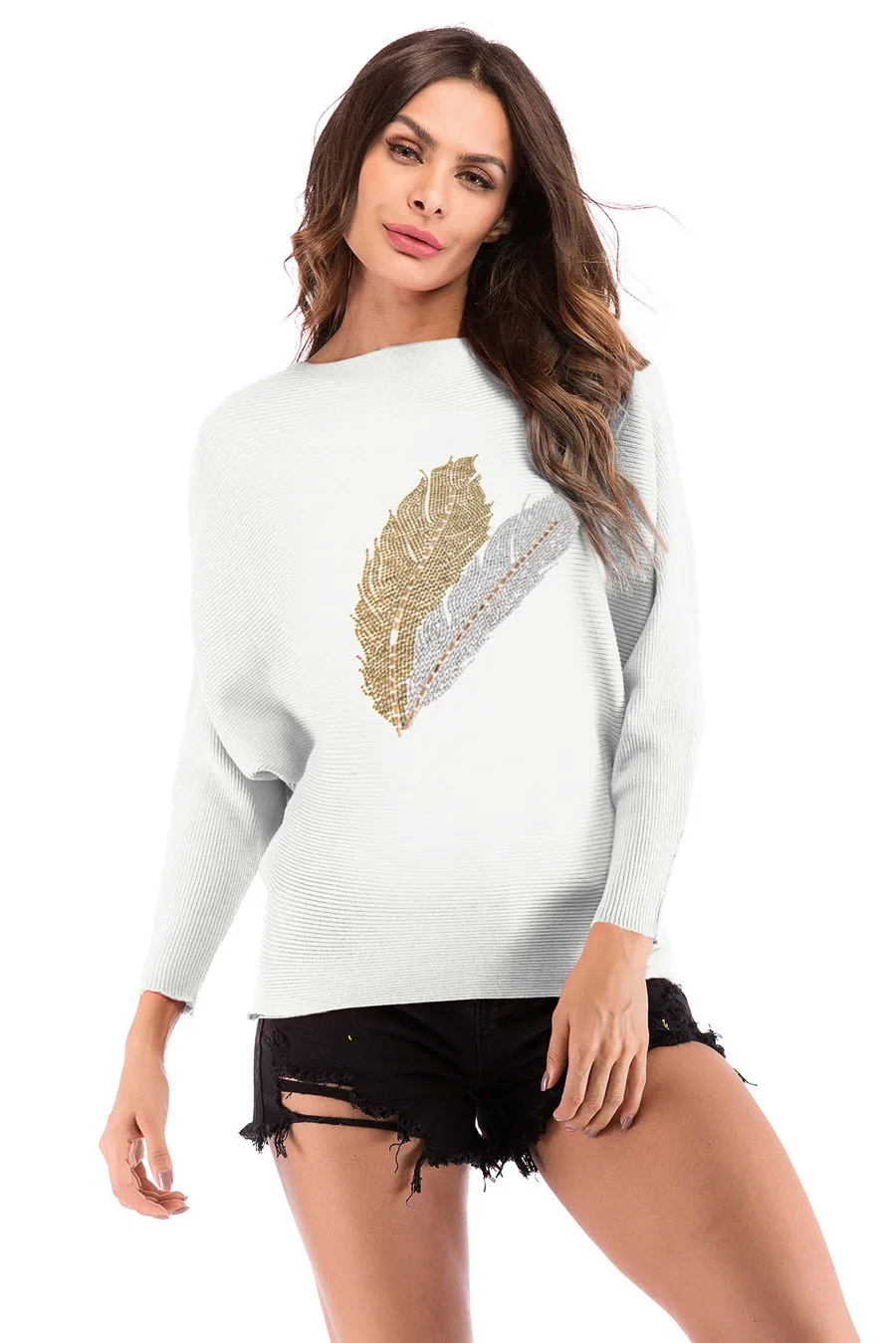Gladiolus 2018 Autumn Winter Sweater Women Long Sleeve Rhinestone Pattern Slim Knitted Christmas Sweater Women Jumpers Pullover (81)