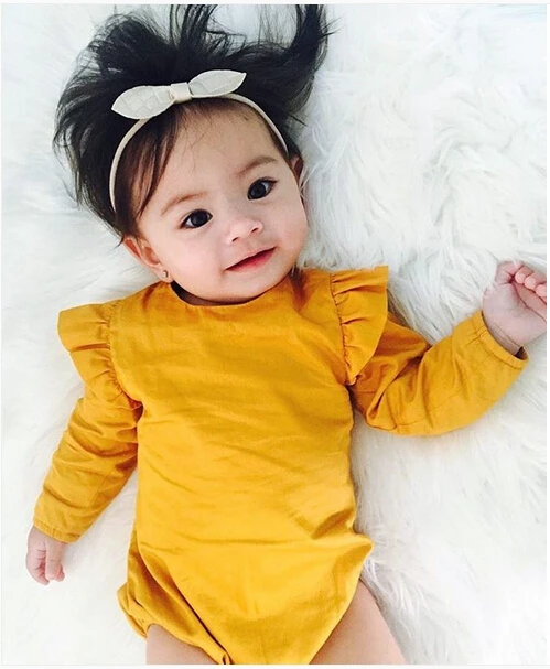 Лидер продаж простое боди для маленьких девочек милый однотонный детский