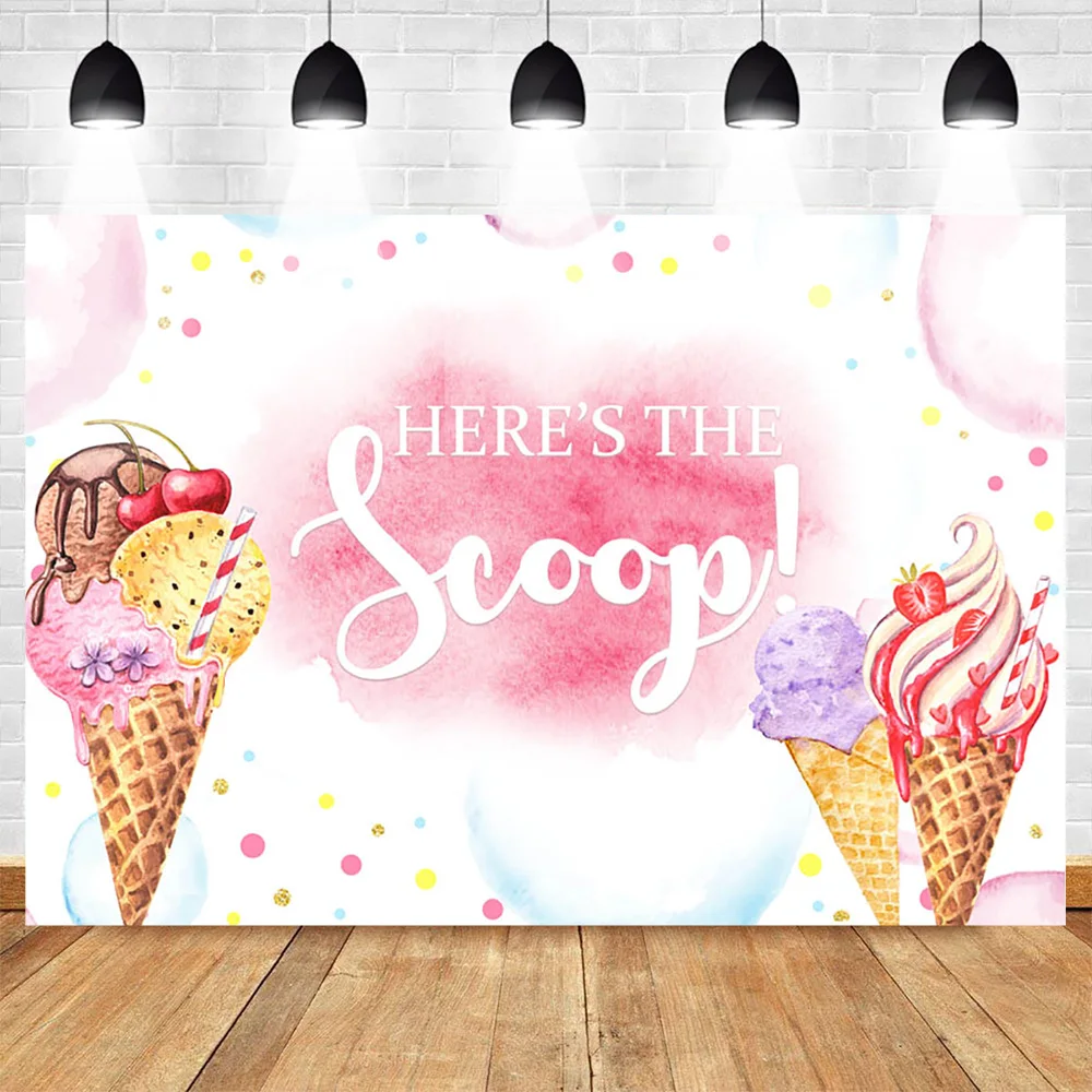 

Mehofoto Pink Ice Cream Photo Background for Photography Sweet Birthday Newborn Backdrop Customized Backdrops for Photo Studio