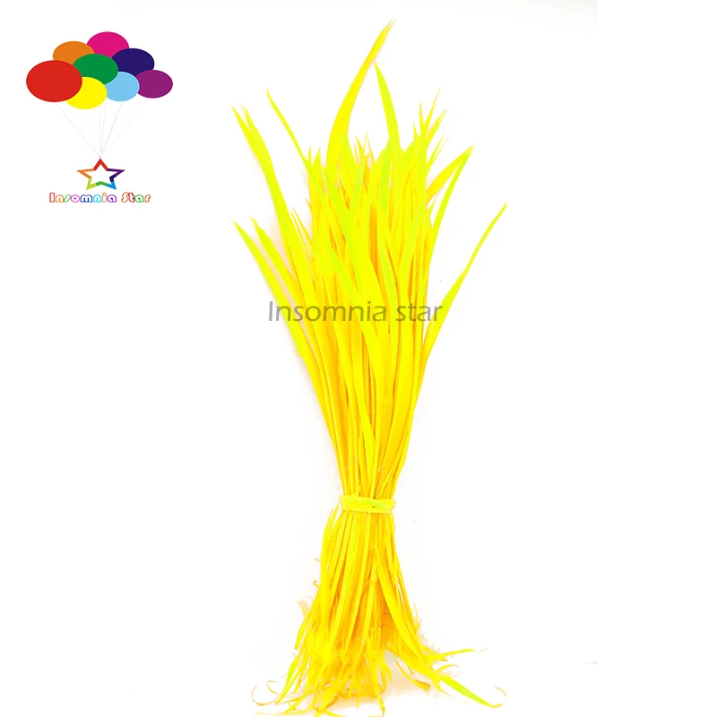 100 шт натуральный гусиный пух 15-20 см/6-8 дюймов разноцветный высококачественный головной убор для костюмированной маски Diy - Цвет: yellow