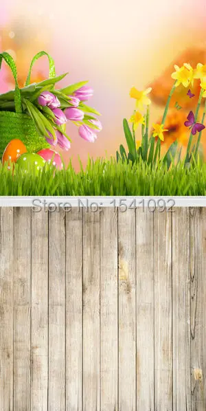 

1.5X3M Customize vinyl photography backdrop newborn easter wood computer print background for photo studio F091