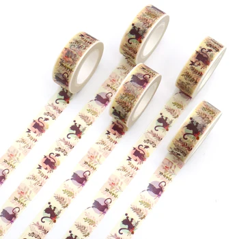 

1 PCS Creative Cat And Butterfly Washi Tape Adhesive Paper Tape School Office Supplies DIY Scrapbooking Decorative Sticker Tape