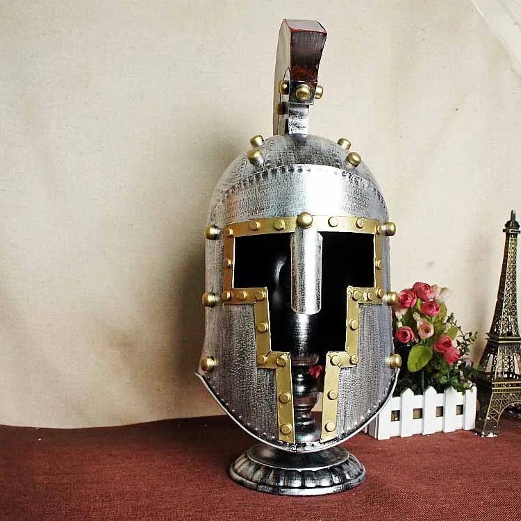 Винтажные железные европейские Средневековые Крестоносцы, римские рыцари, военные силы, бронежилет, украшение для шлема - Цвет: 1