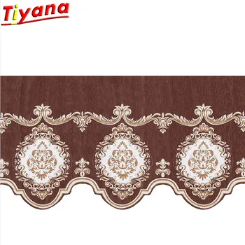 

1pc Coffee Roman Valance Curtain Chenille Window Valance European Curtain Swags Decorative Jacquard Drape 1 Piece DL034 *30