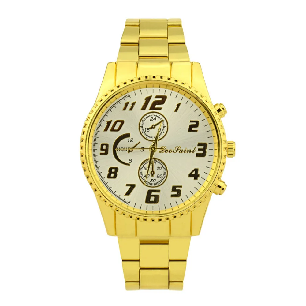 Часы для мужчин Бизнес золотые часы Винтаж Военная Униформа наручные часы для мужчин платье нержавеющая сталь цифровые часы relogio feminino