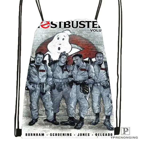Изготовленный На Заказ ghostbusters походная сумка на шнурке милый детский Ранец(черный цвет(вид сзади) 31x40 см#20180611-02-81 - Цвет: Drawstring Backpack