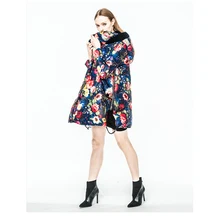 А Стиль зимняя куртка пуховые куртки для девочек картина маслом цветок средней длинное пальто женские Для женщин's пуховик Верхняя одежда утка вниз