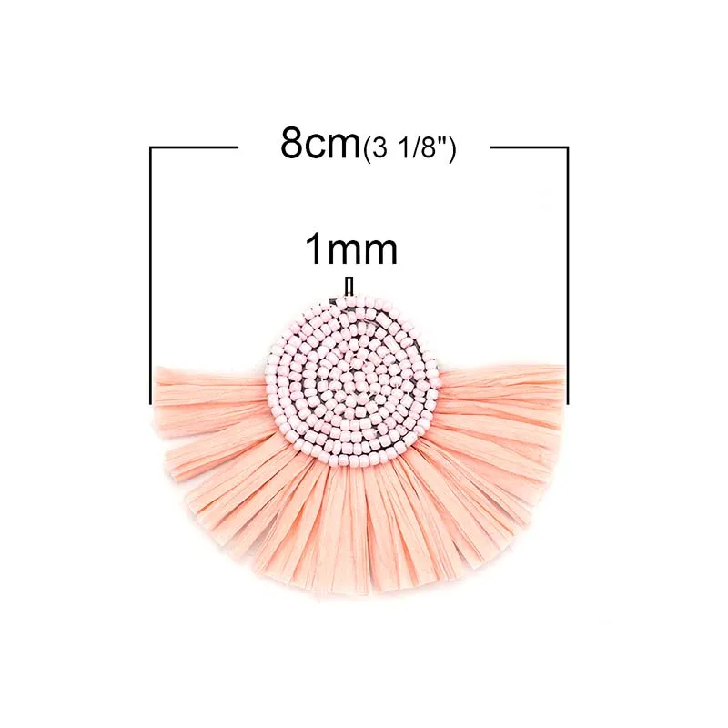 3 шт. стеклянные бусины из рафии бумажные Подвески с кисточками полубусины аксессуары для одежды украшения из ткани DIY Изготовление ювелирных изделий - Цвет: 7