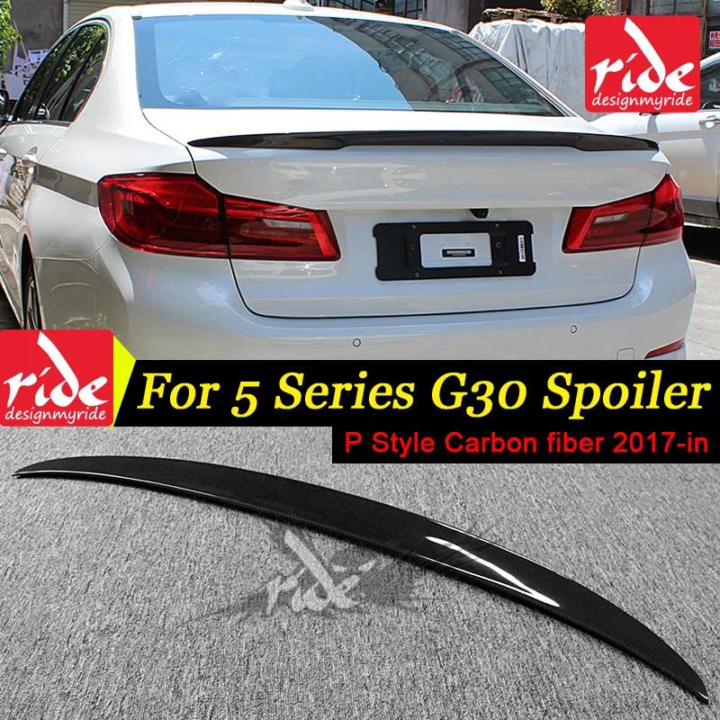 

P Style Carbon Fiber Rear Spoiler Trunk Lid Tail Wing For BMW 5-Series G30 530i 540i 500i 2017-2018 Rear Trunk Wings Car Styling