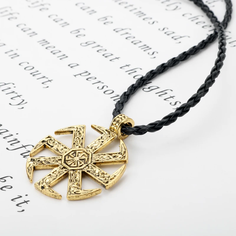 Колье с кулоном в стиле викингов для мужчин языческое потрясающее Коловрат ожерелье подвеска с компасом Панк ювелирные изделия