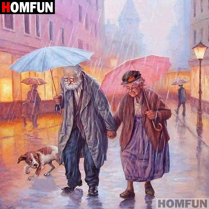 Алмазная живопись HOMFUN A07063 полноразмерная/круглая 5D картина сделай сам маслом для