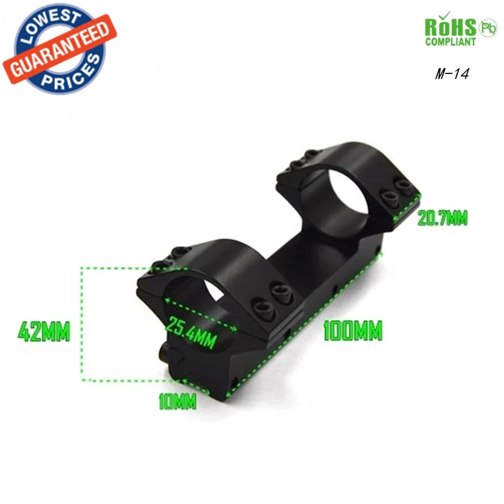 1PC 25DZ/M 14 25.4mm 1" Diameter See Through Double Scope Rings of 10mm