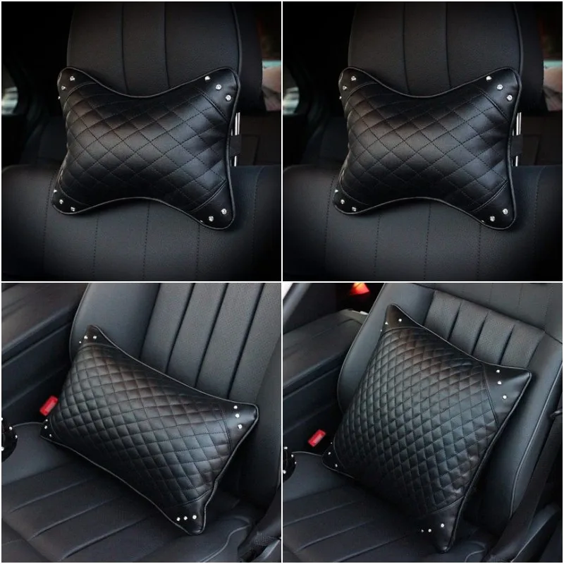 Car-Styling-Flower-Crystal-Car-Seat-Accessories-Interior-Leather-Headrest-Neck-Pillow-Car-Home-Decorative-2