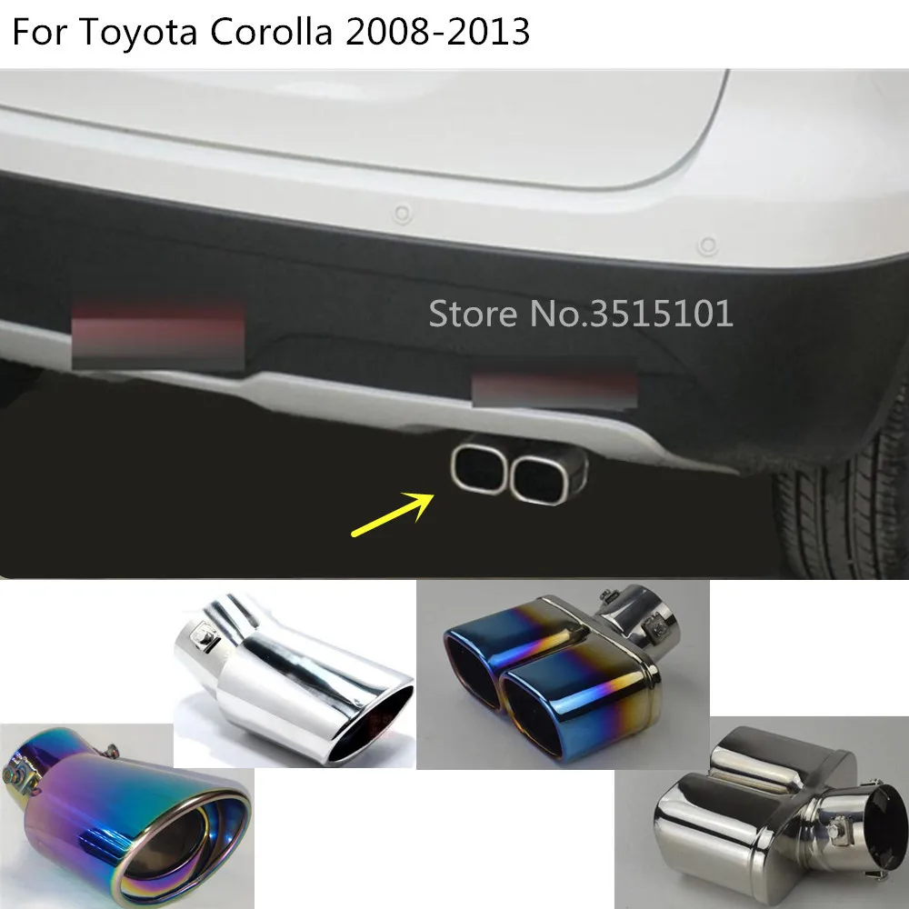 

car cover muffler exterior end pipe dedicate exhaust tip tail outlet 1pcs For Toyota Corolla Altis 2008 2009 2010 2011 2012 2013