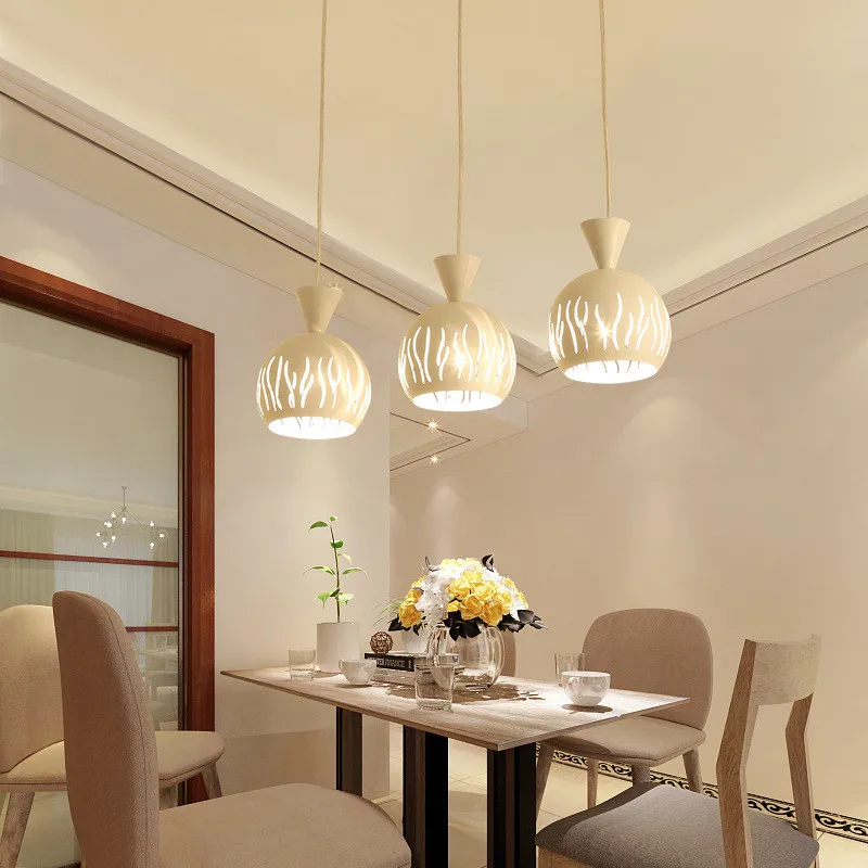 

Nordic Pendant Light LED White Vase Loft Lamp Single Head Hollow Simple Modern Kitchen Dining Room Restaurant Creative Art Decor