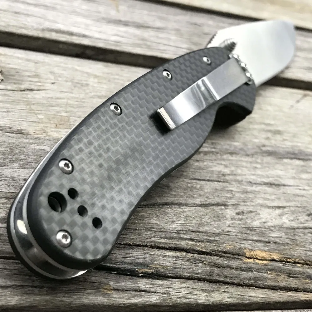 LDT RAT Model 1 Folding Knife 8Cr14Mov Blade Carbon Fiber Handle Hunting Camping Survival Knives Ut
