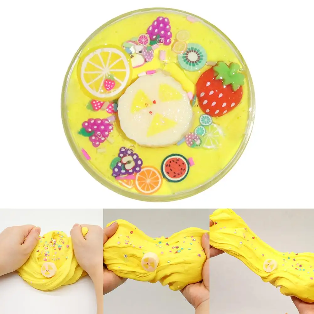 

60/100ml DIY Fruit Lemon Chips Mud Clay Plasticine Stress Relief Kids Toy Gift