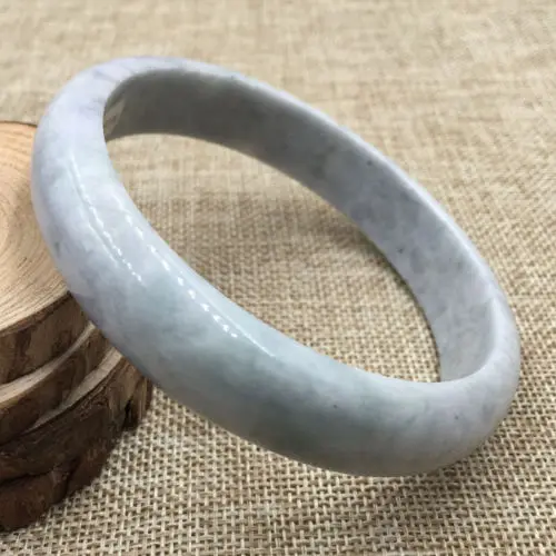

76mm Certified Grade A Natural Lavender Green Jadeite Jade Bracelet Bangle