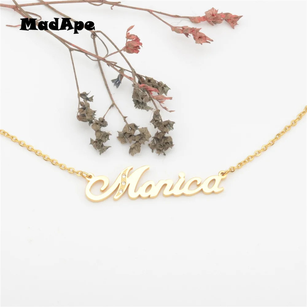 Ожерелье MadApe из нержавеющей стали с именем Моника индивидуальный
