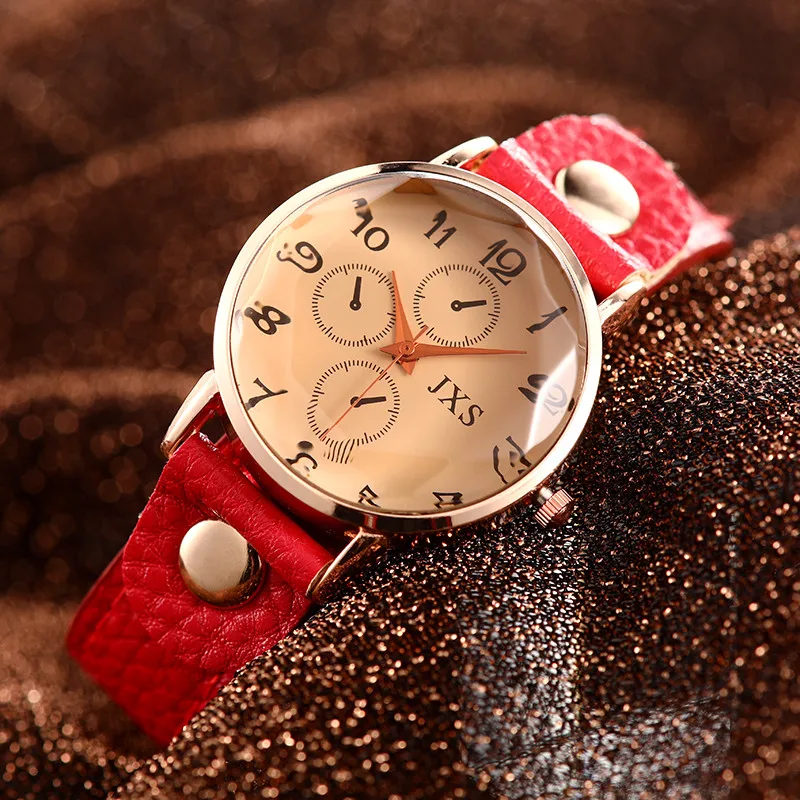 

Women's Creative Arabic Numerals watces Women Leather Strap Quartz Ladies Wrist watches Fashion Casual Womens Clock Zegarek
