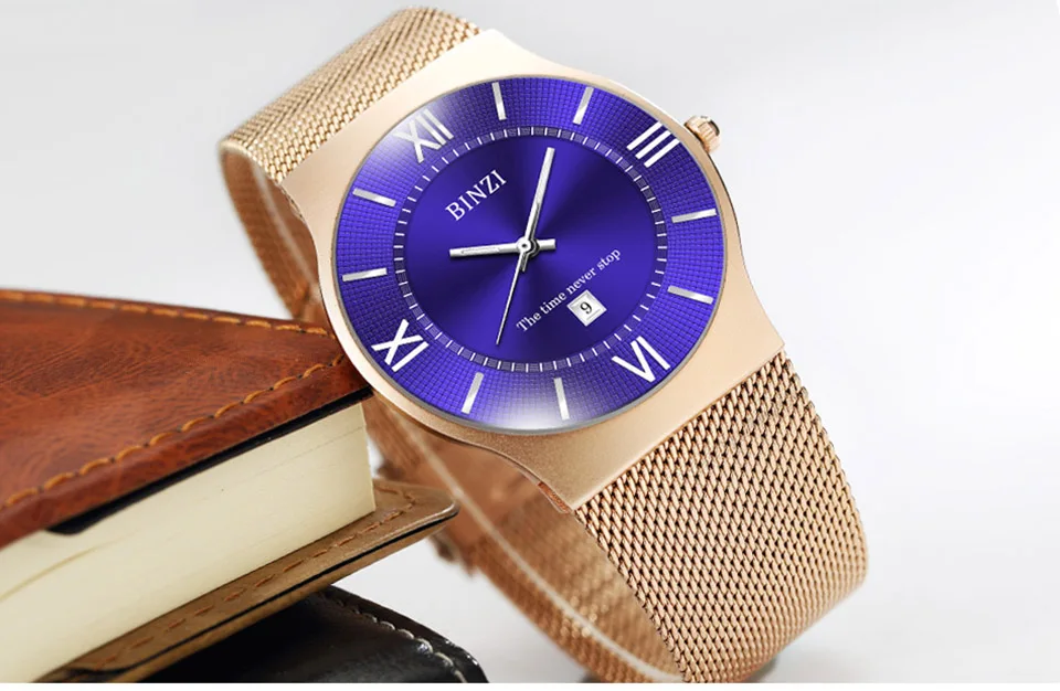 Quartz Watch Men 2018 Luxury Brand Watches Waterproof Full Steel Mesh Men Business Wrist Watch Zegarki Meskie Relogio Masculino (7)