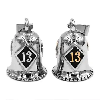 Motor Biker 13 Pendant Stainless Steel Gold color Skull Biker Mens Pendant 508B (Has steel ball,no bell sound) 1