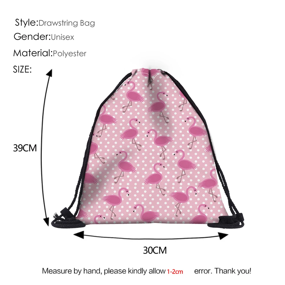 DAOXI 3D печатных милый розовый Фламинго Mochila Feminina Повседневное рюкзак на шнурке для путешествий DX60063