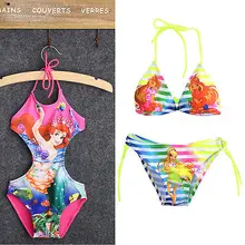 2016 NEW Kids Baby Girls Beautiful Mermaid Fancy Swimwear Swimsuit Bikini Set Age 2 10Y Children