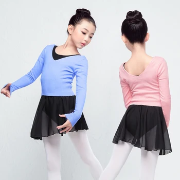

Autumn Winter Children Ballet Dance Sweater V Neck High Waist Girls Kids Long-sleeve Ballet Wrap Tops Dance Costumes
