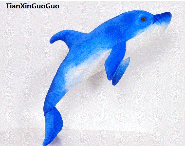 

about 55cm cartoon blue dolphin plush toy soft doll birthday gift s0142