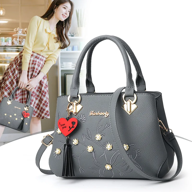 

Medium Size Top Handle Handbags for Laides Women Embroidery Flower Bags Handbags Women Famous Brands 2019 Purses and Handbags