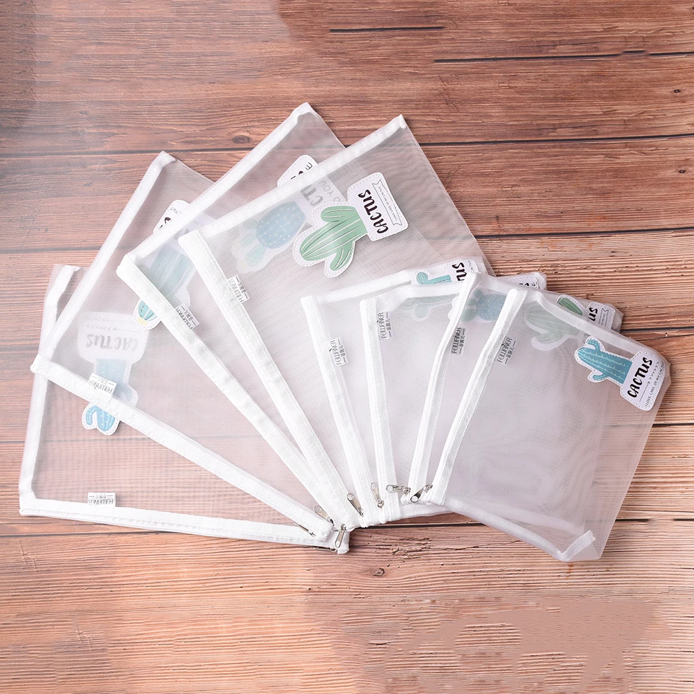 

Cactus PVC Zip File Bag A4/A5 Cactus Transparent Folder Mesh File Folder Document Bag Stationery Bag Promotional Gift Stationery