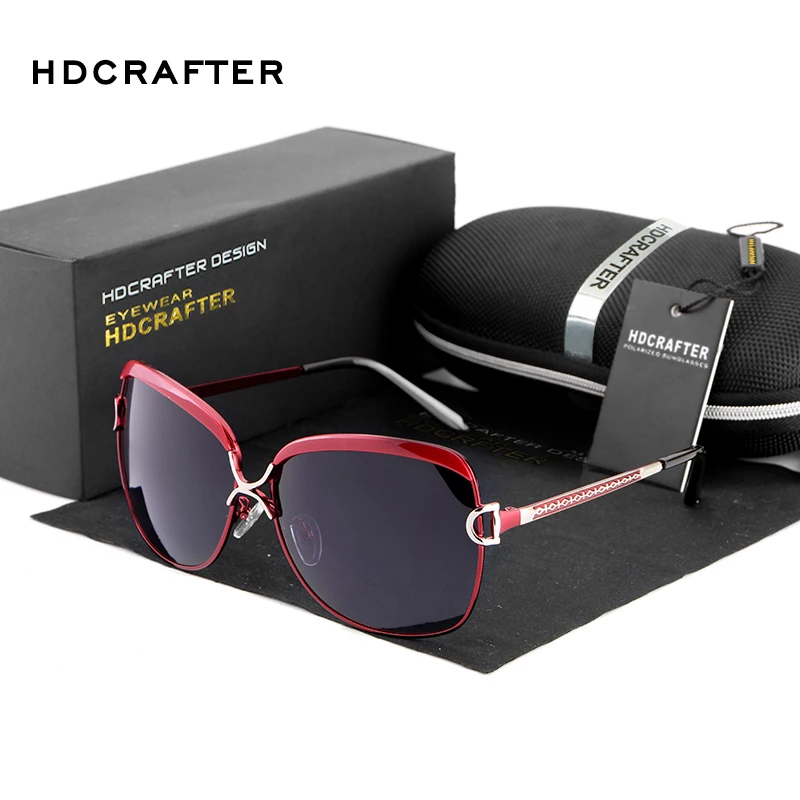 HDCRAFTER Women's Luxury Brand Designer Sunglasses Oversized Polarized Sun Glasses For Women Vintage Female Ladies Oculos 2017