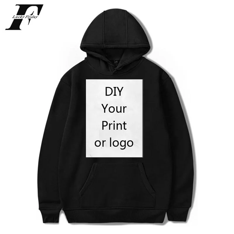 2019Customized logo Print Hoodies sweatshirts men cotton long sleeve clothes Unisex DIY Logo Streetwear DropShipping | Мужская одежда