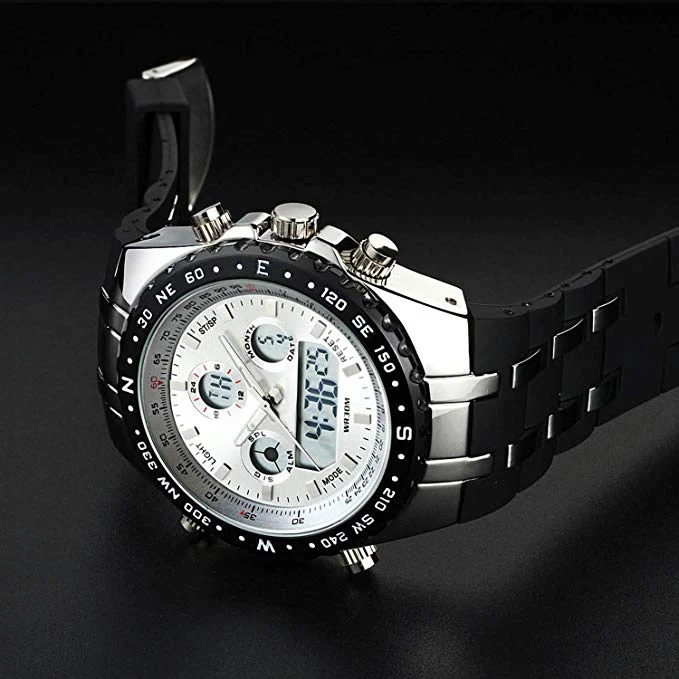 Relogio Masculino роскошные спортивные часы для мужчин светодиодные цифровые армейские часы водонепроницаемый двойной дисплей аналоговые наручные часы Топ часы для мужчин