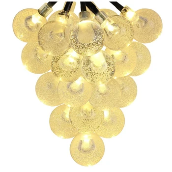 

Solar Outdoor String Lights 20ft 30 LED Warm White Crystal Ball Solar Powered Globe Fairy Lights for Garden Fence Path