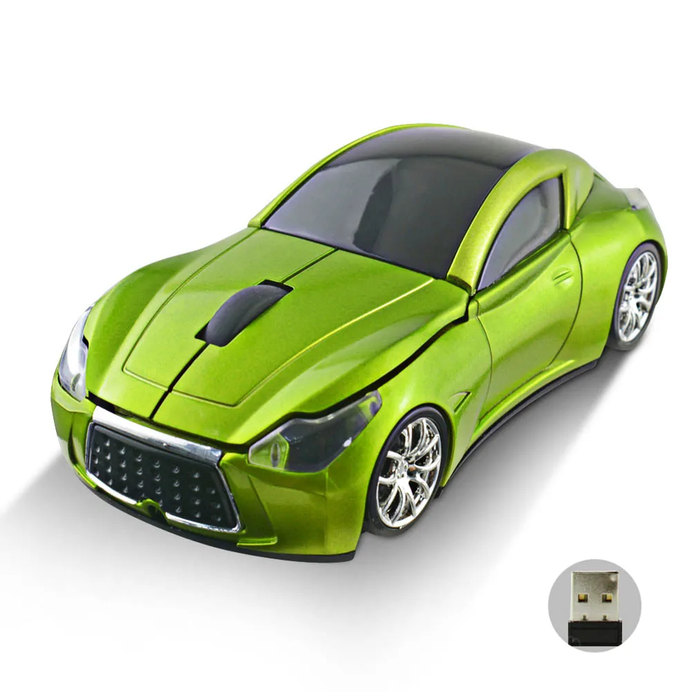 2,4 ГГц Беспроводная оптическая мышь Форма автомобиля мыши+ USB приемник для ПК ноутбука DJA99 - Цвет: Зеленый
