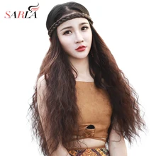 U-Part Kinky Curly Wigs for Women Synthetic Clip in Hair Extensions One Piece Natural Water Wave Wig Long Brown 26''Wig U07 U-Part Kinky Curly Wigs for Women Synthetic Clip in Hair Extensions One Piece Natural Water Wave Wig Long Brown 26''Wig U07
