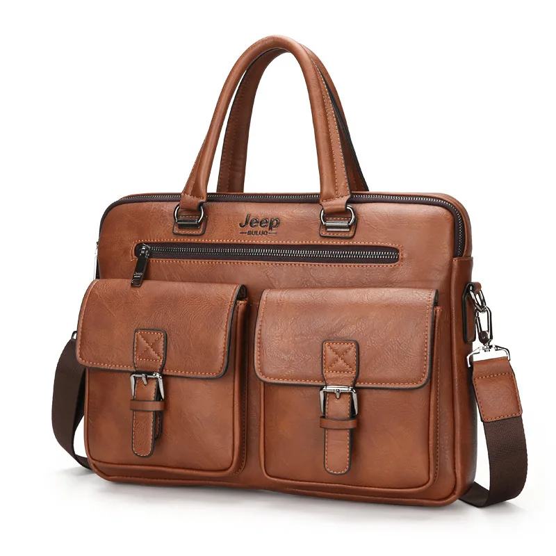 

LKPRBD 2018JEEP BULUO Brand New Design Men's Briefcase Satchel Bags For Men Business Fashion Messenger Bag 14' Laptop Bag