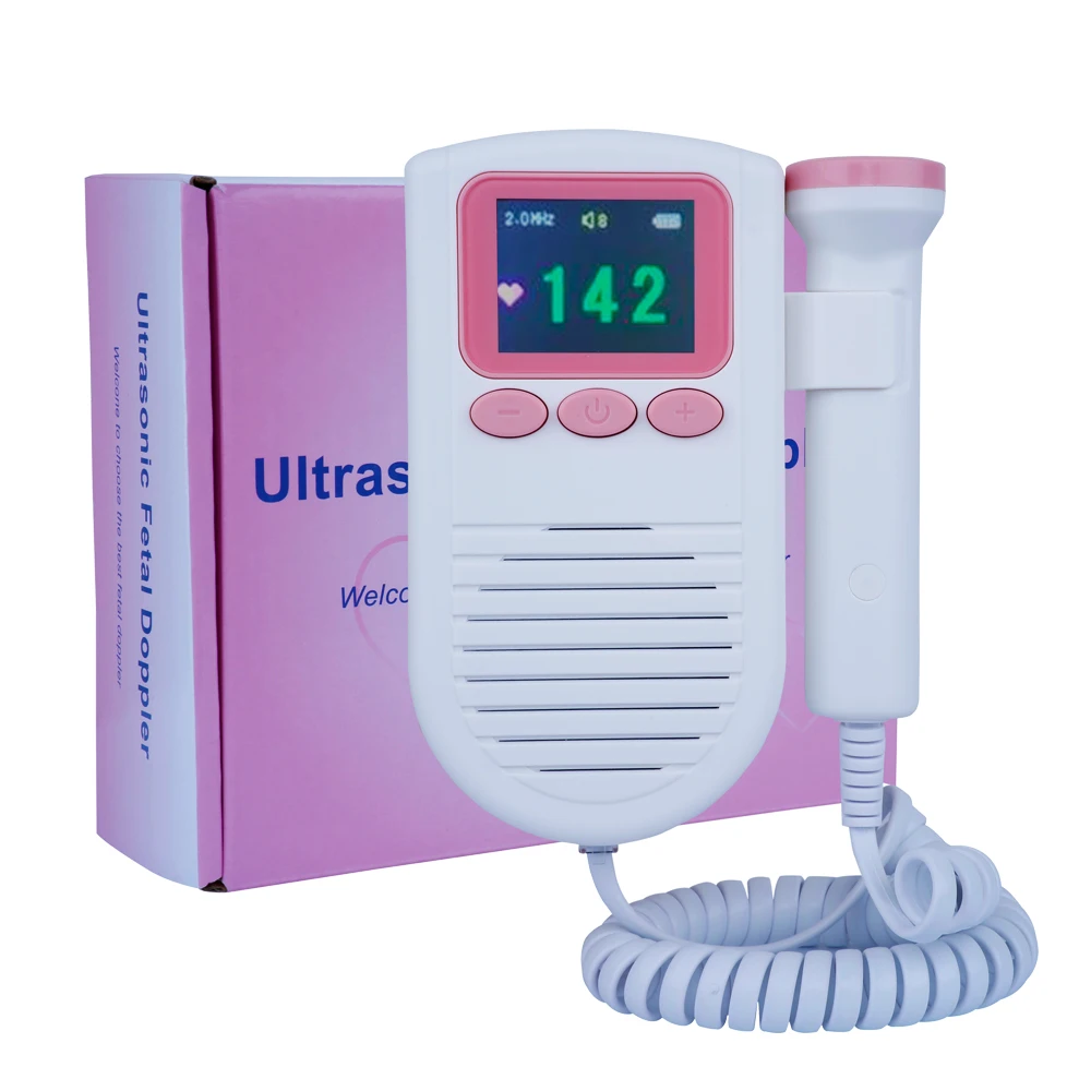 Fetal Doppler Ultrasound Pregnant monitor 2MHz probe Alarm Baby Heartbeat Sound