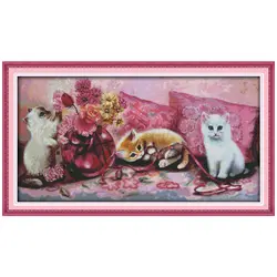 Три котёнка, вышивка крестиком, 11 14CT, наборы для вышивки крестиком, оптовая продажа, китайские наборы для вышивки крестиком, рукоделие
