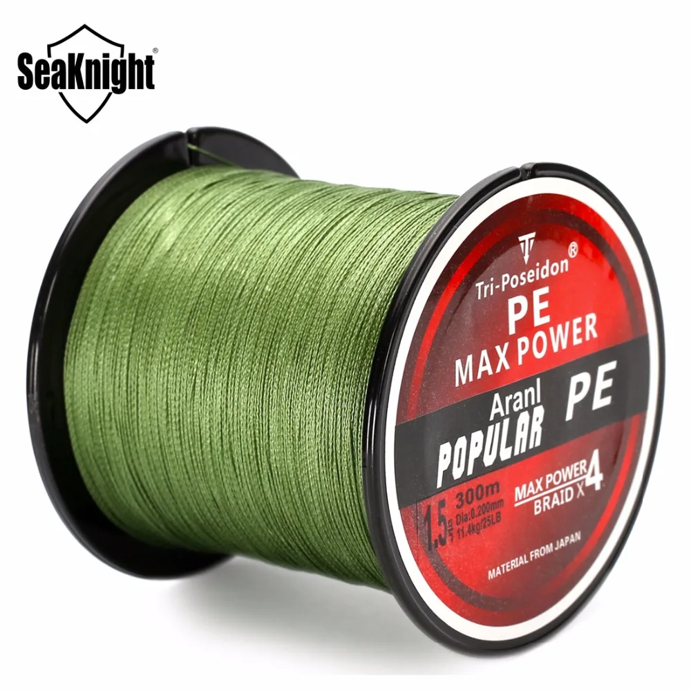 SeaKnight Brand TriPoseidon Series 300M 330Yards PE Braided Fishing Line 4 stands 8LB 10LB 20LB