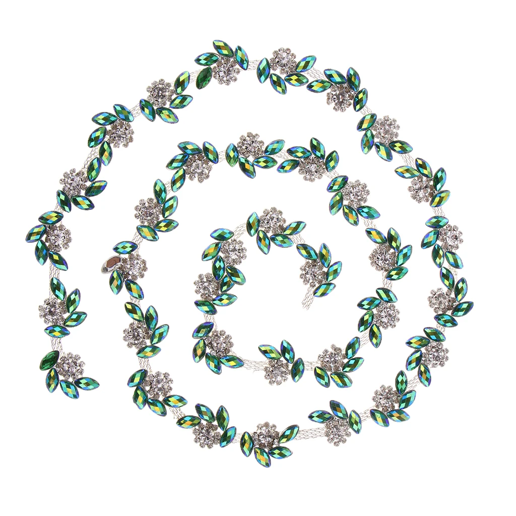 1 Yard Glass Rhinestone Chain Beaded Sew on Applique Trim DIY Sewing Crafts